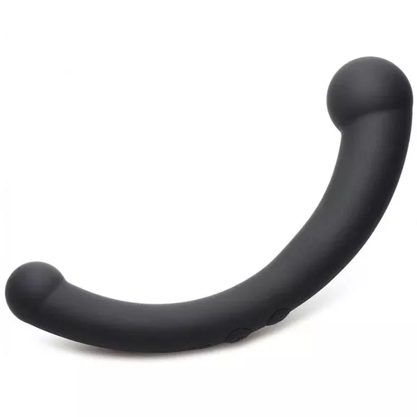 10X Vibra-Crescent Vibrating Silicone Dual-Ended Black Dildo
