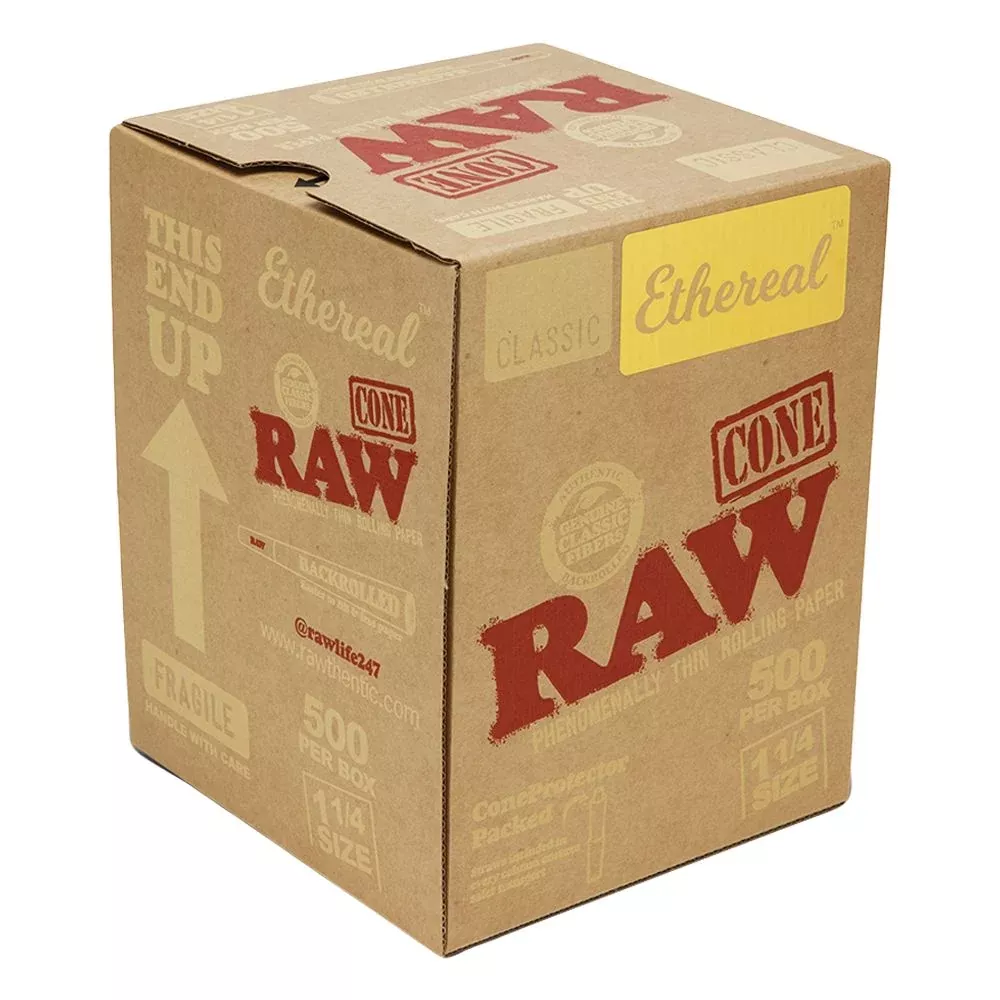 500PC BOX - RAW Ethereal Cones - 1 1/4
