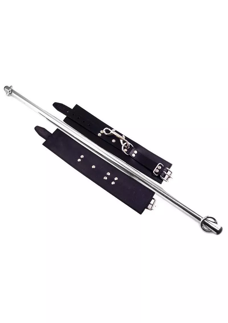 Adjustable Leg Spreader Bar with Leather Cuffs | Rogue
