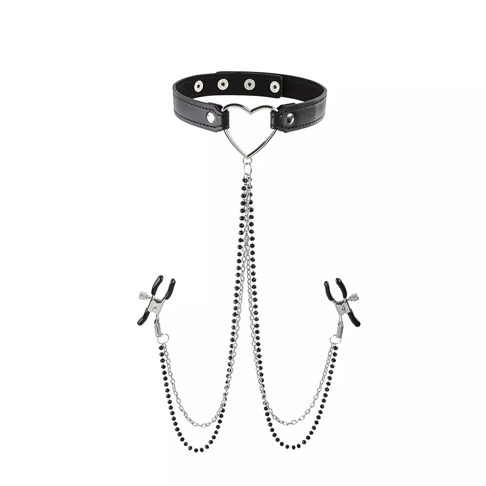 Amor Collar with Nipple Jewelry