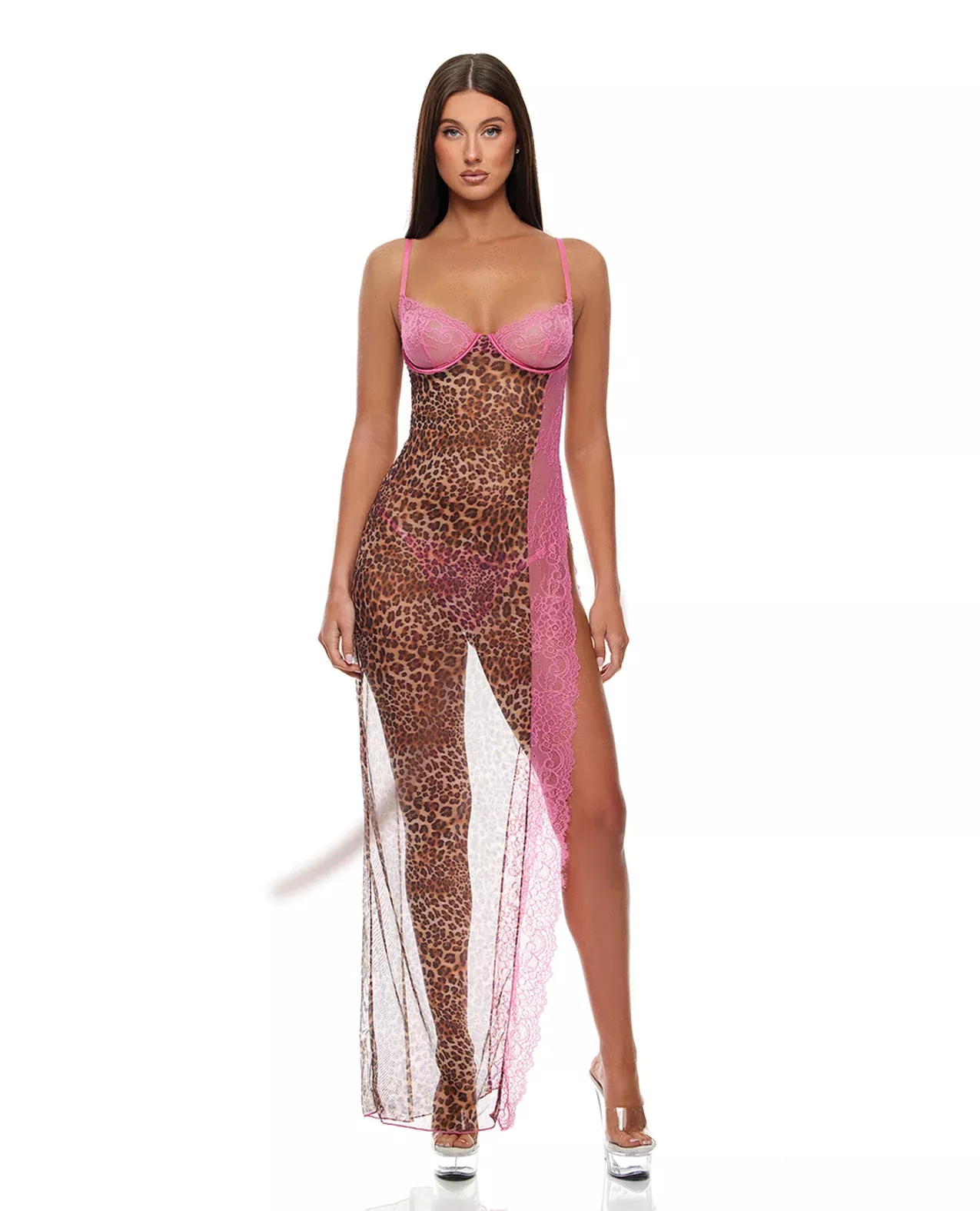 Animal Instincts Mesh Nightgown & Panty