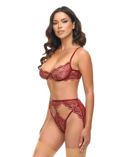 Arielle Lace Unlined Underwire 2 pc Set w/Ring Detail