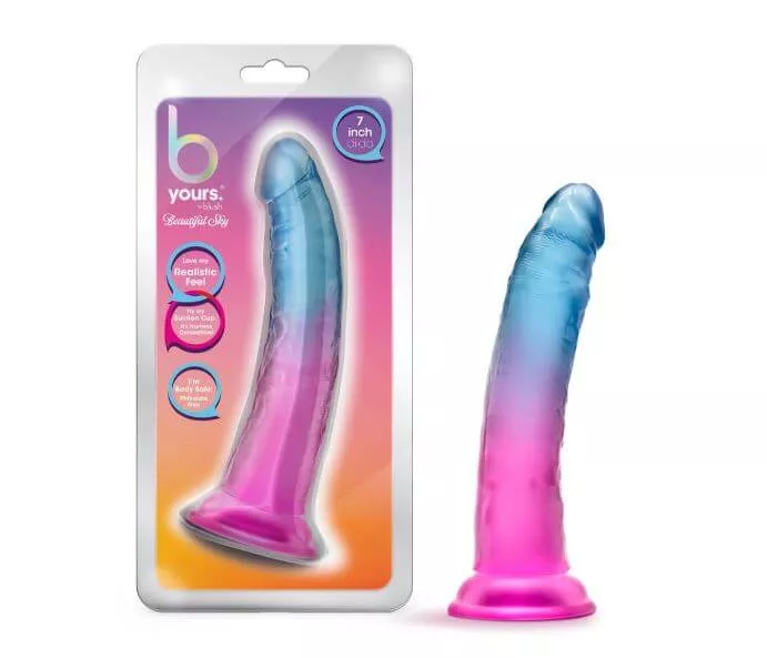 B Yours Beautiful Sky 7.5" Dildo with Suction Cup – Realistic Gradient Design