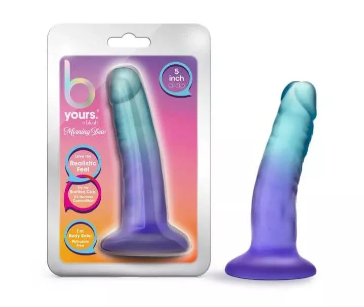 B Yours Morning Dew 5" Dildo Indigo – Realistic Design with Suction Cup