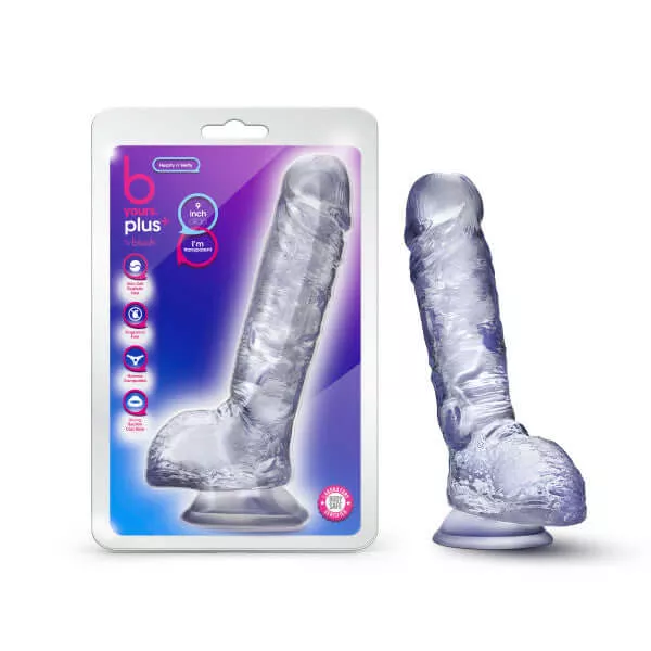 B Yours Plus Hearty N' Hefty Realistic 9 inches Dildo with Suction Cup - Clear