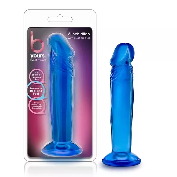 B Yours Small 6 Inch Anal Dildo With Suction Cup by Blush Novelties | Blue