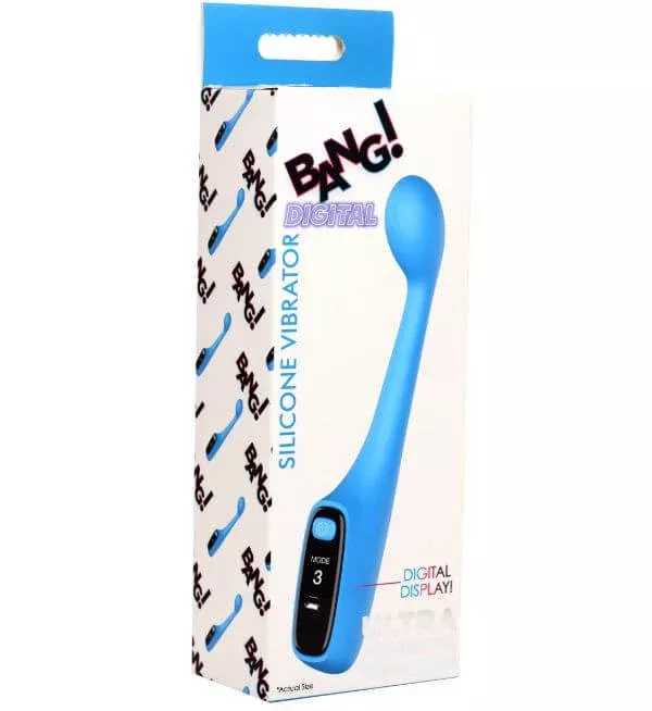 Bang Silicone G-Spot Vibrator Digital LED Screen Blue