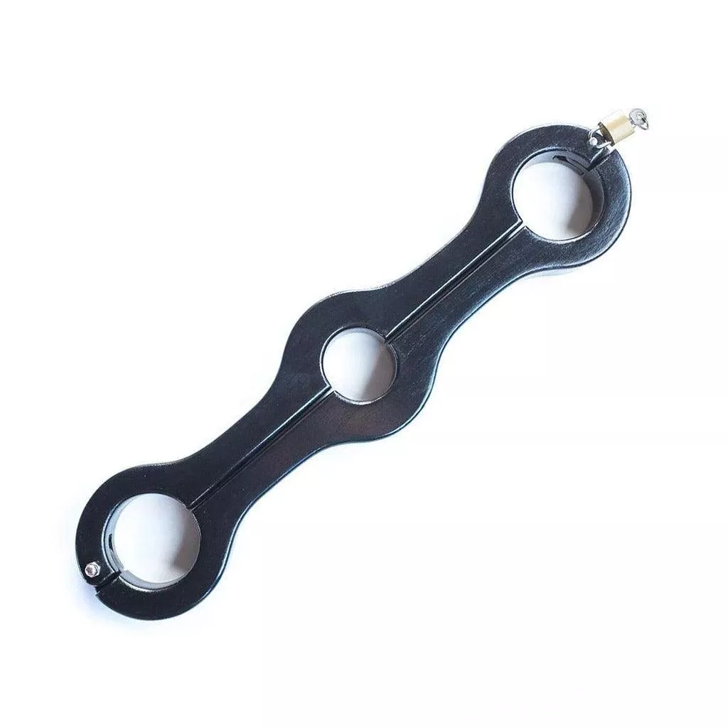 Black Wooden Cockring Pillory Shackle CBT Humbler