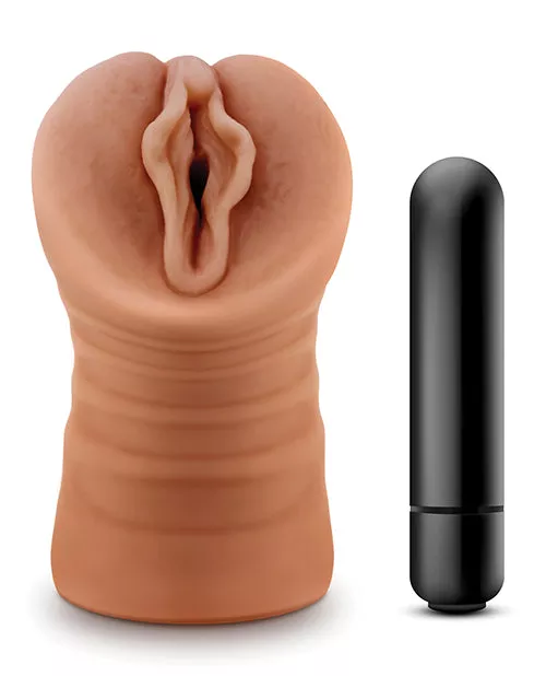 Blush M for Men Sofia - Mocha Vibrating Stroker with Realistic Feel
