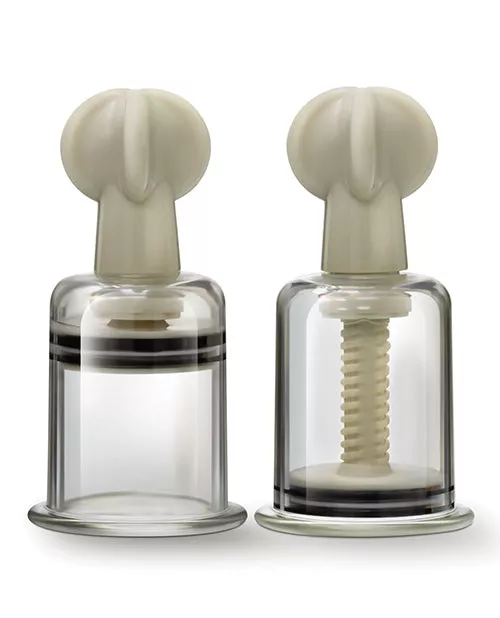 Blush Temptasia Clit & Nipple Large Twist Suckers – Clear (Set of 2)