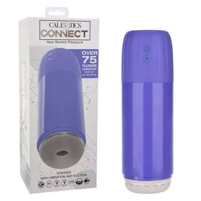 CalExotics Connect Rechargeable Stroker with Vibration and Suction - Purple