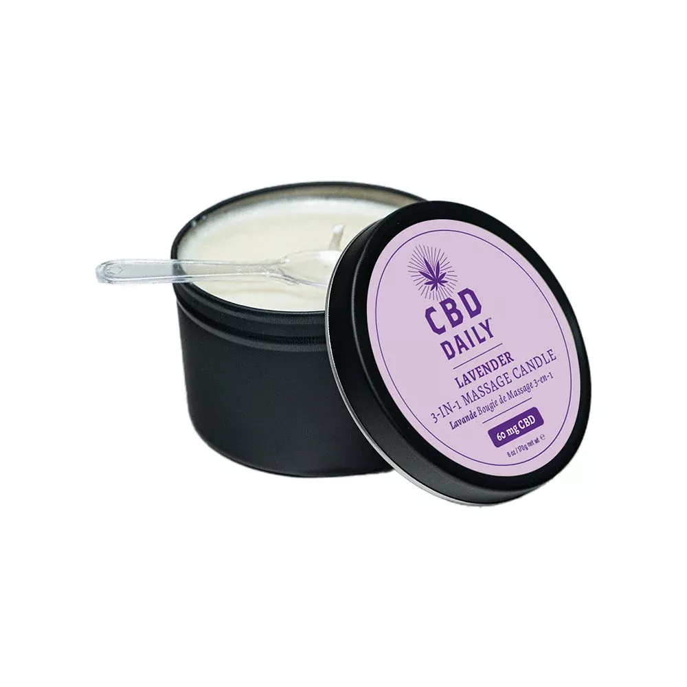 CBD Daily Massage Oil Candle - Lavender 6 oz.
