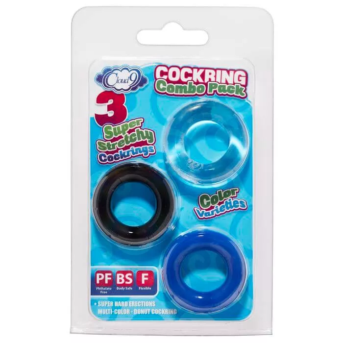 Cloud 9 Novelties Super Stretch Donut Stay Hard Ring Combo Pack