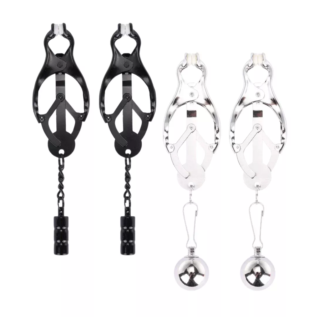 Clover Nipple Clamps with Weight | Black or Silver | ME YOU US