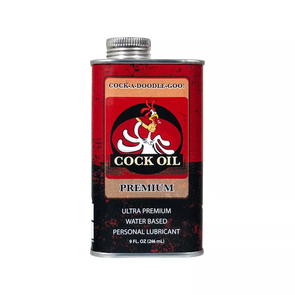 Cock Oil Water-Based Lubricant Metal Can 9 oz | Red Garter
