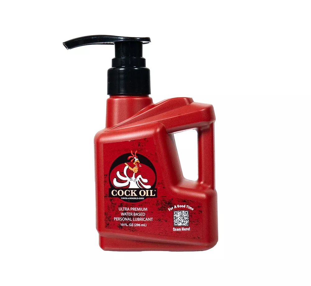 Cock Oil Water-Based Lubricant Pump Bottle 10 oz | Red Garter