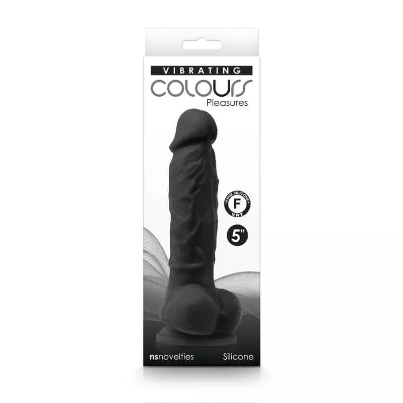 Colours Pleasures Vibrating 5 inches Dildo Black