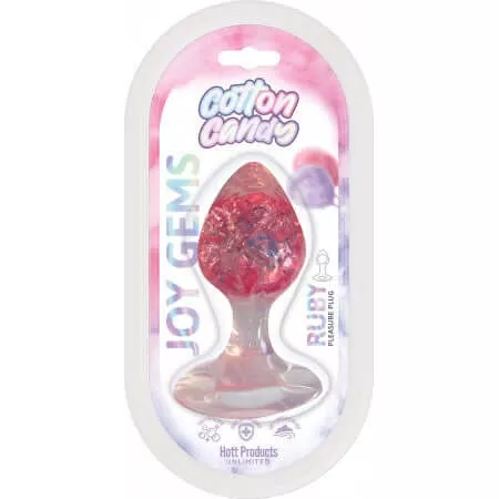 Cotton Candy Joy Gems Silicone Pleasure Anal Plug - Ruby Red