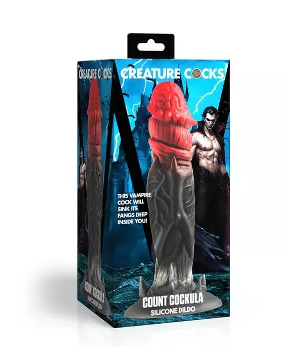 Creature Cocks Count Cockula Silicone Dildo - Black/Red