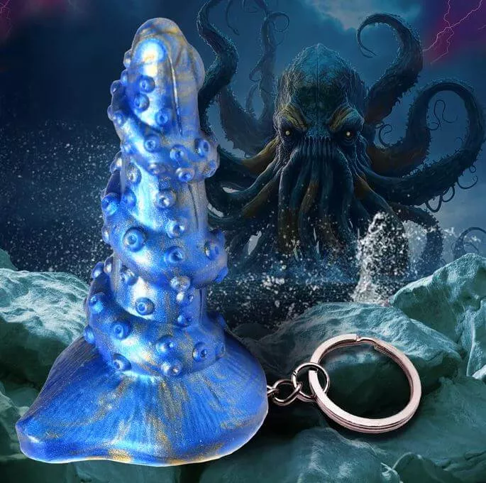 Creature Cocks Lord Kraken Keychain - Blue