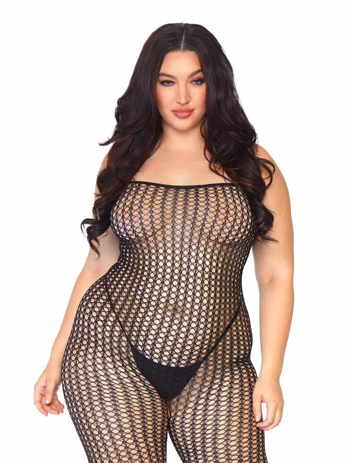 Crochet Net Open Crotch Crochet Net Bodystocking | Plus Size | Leg Avenue