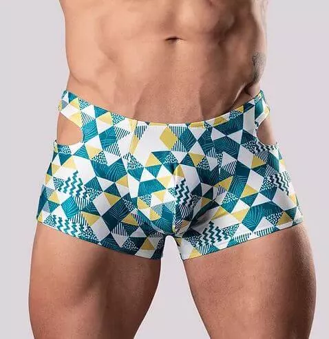 Cut It Out Cutout Mini Short Blue XL – Bold Laser-Cut Design with Supportive Pouch