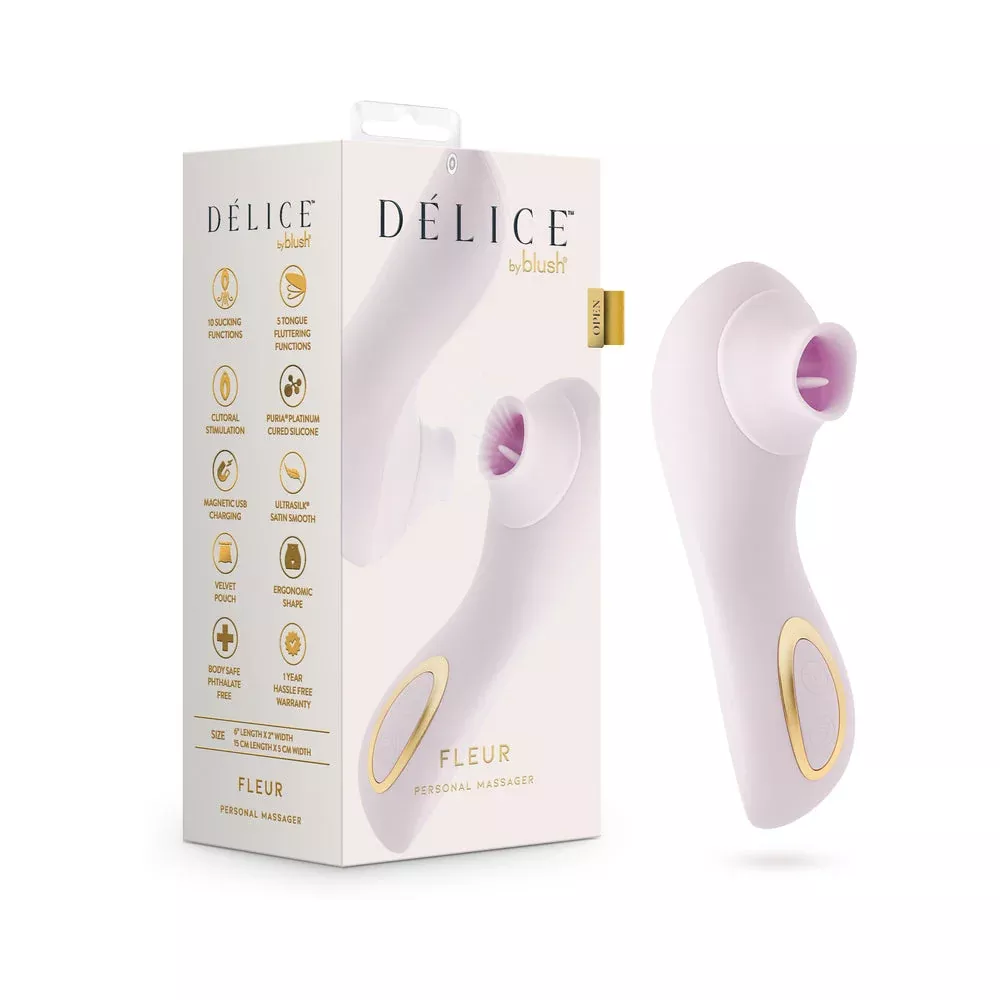 Delice Fleur Clitoral Fluttering & Suction Personal Massager Barely Purple