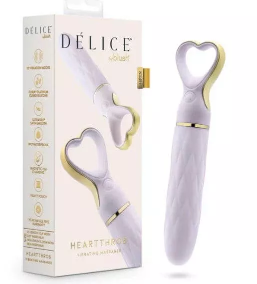 Delice Heartthrob Rechargeable Silicone Vibrator - Lavender Love