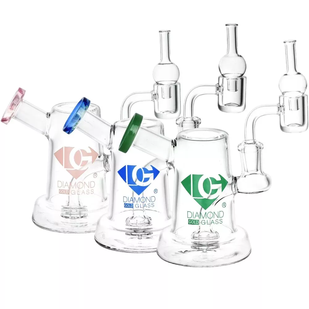 Diamond Glass Jug Mini Dab Rig - 6" / 14mm F