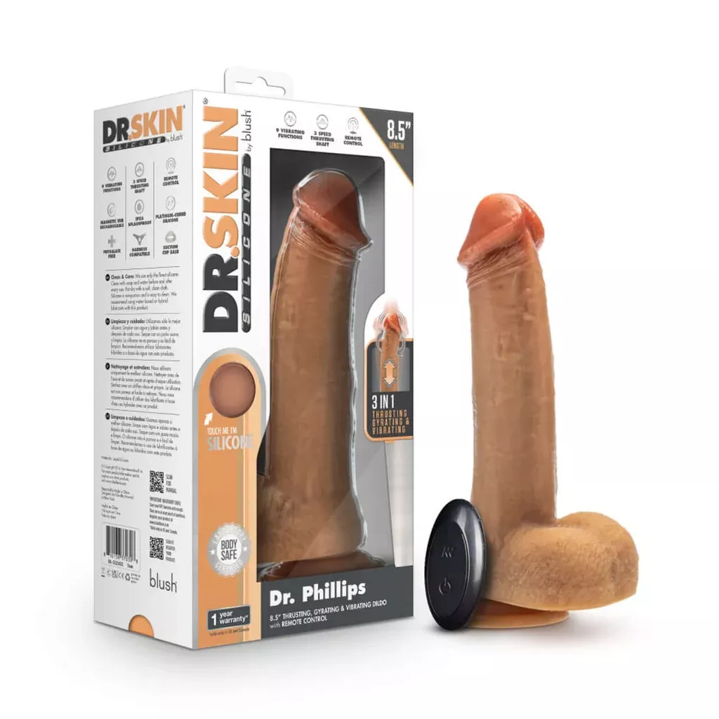 Dr Skin Silicone Dr Phillips 8.5 inches Thrusting Dildo