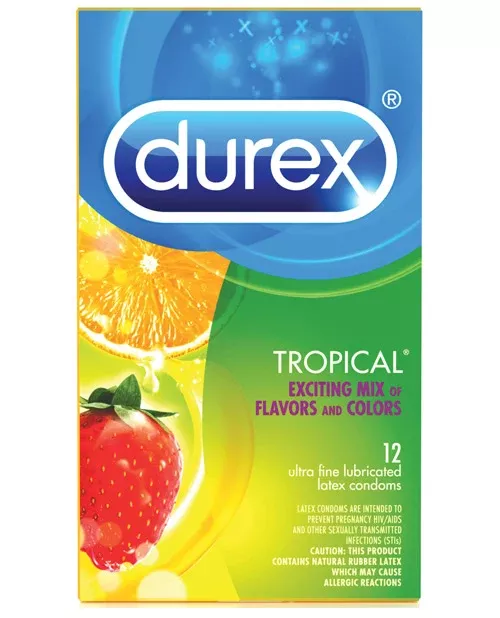 Durex Tropical Flavors Condoms - Multi-Colored & Scented