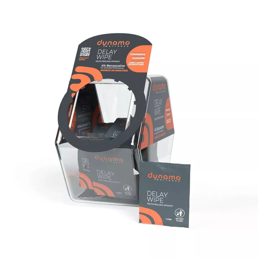 Dynamo Wellness Delay Wipe 4% Candy Bowl of 144