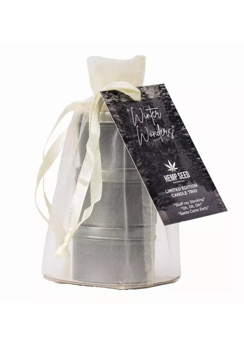Earthly Body 2024 Hemp Seed 3 In 1 Holiday Xmas Candle Trio