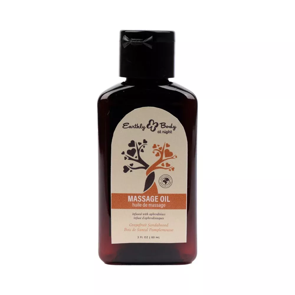 Earthly Body At Night Aphrodisiac Massage Oil Grapefruit Sandalwood 2 oz.