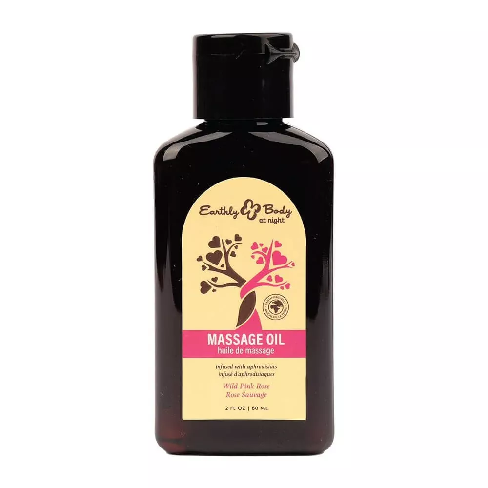 Earthly Body At Night Aphrodisiac Massage Oil Wild Pink Rose 2 Oz