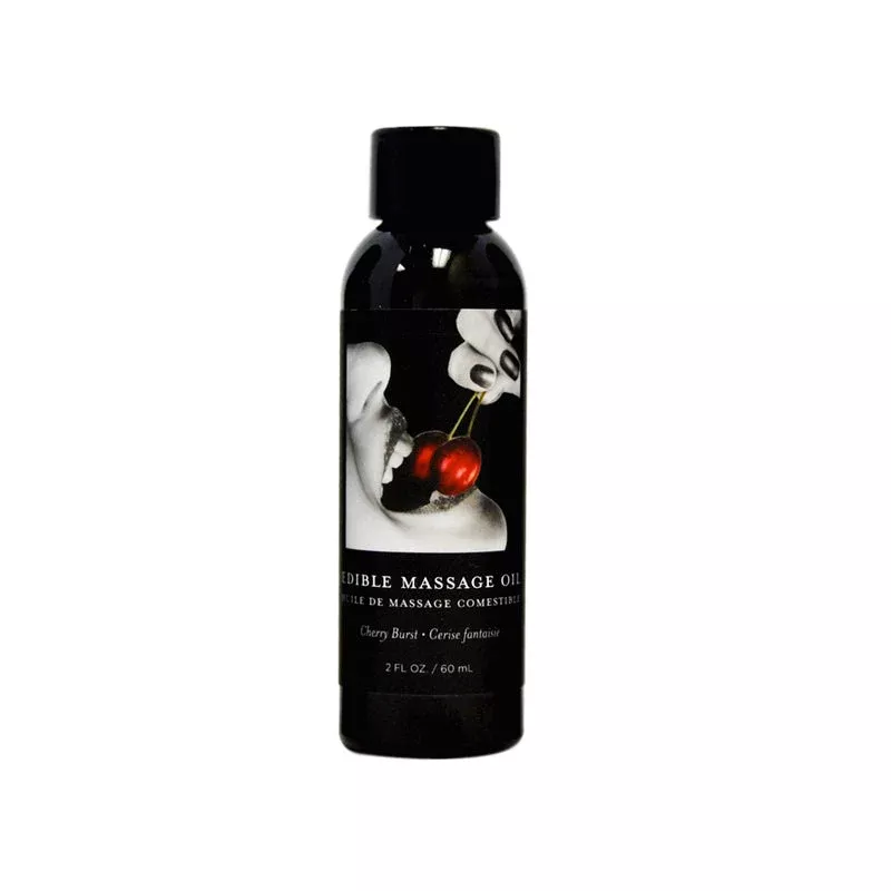Earthly Body Edible Hemp Massage Oil Cherry 2oz | Red Garter