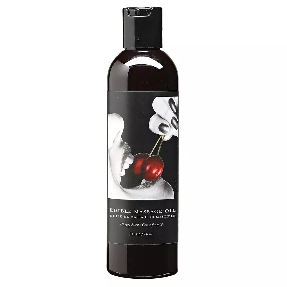 Earthly Body Edible Hemp Massage Oil Cherry Burst 8oz | Red Garter