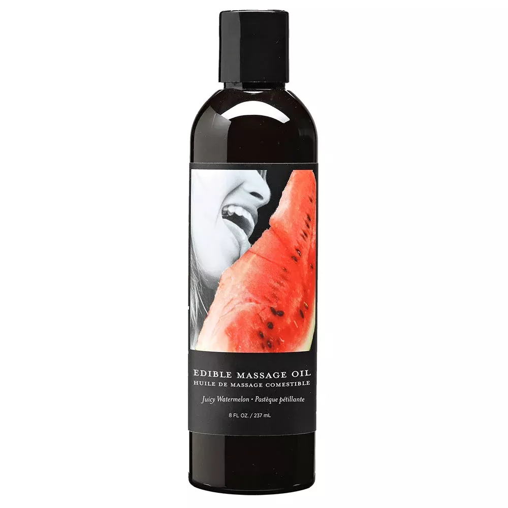 Earthly Body Edible Hemp Massage Oil Juicy Watermelon 8oz | Red Garter