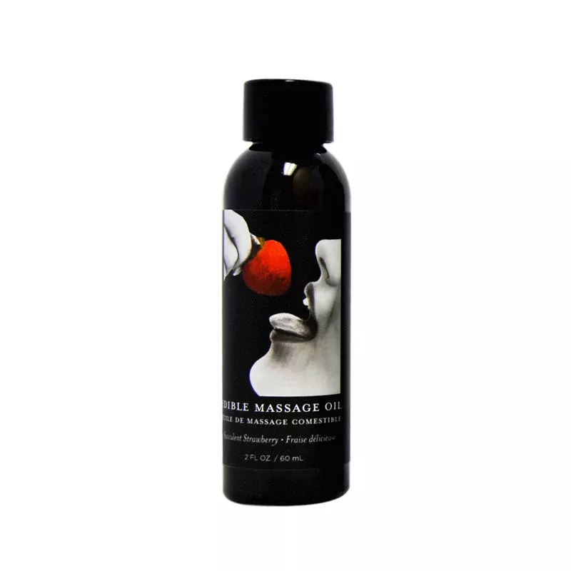 Earthly Body Edible Hemp Massage Oil Strawberry 2oz | Red Garter