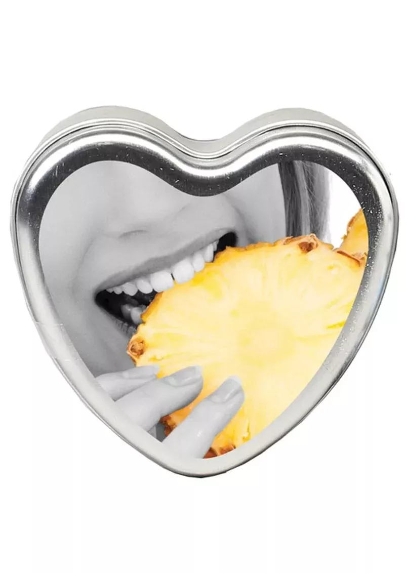 Earthly Body Heart-Shaped Hemp Seed Edible Massage Candle Pineapple