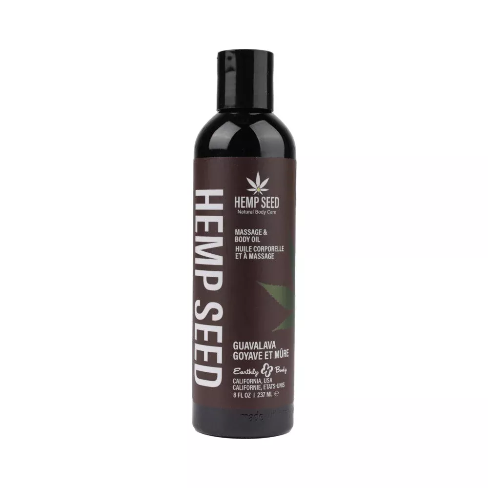 Earthly Body Hemp Seed Massage Oil Guavalava 8 oz.