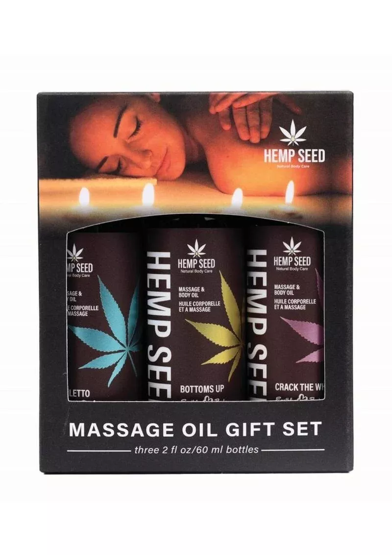 Earthly Body Valentine 2025 Trio Hemp Seed Massage Oil Gift