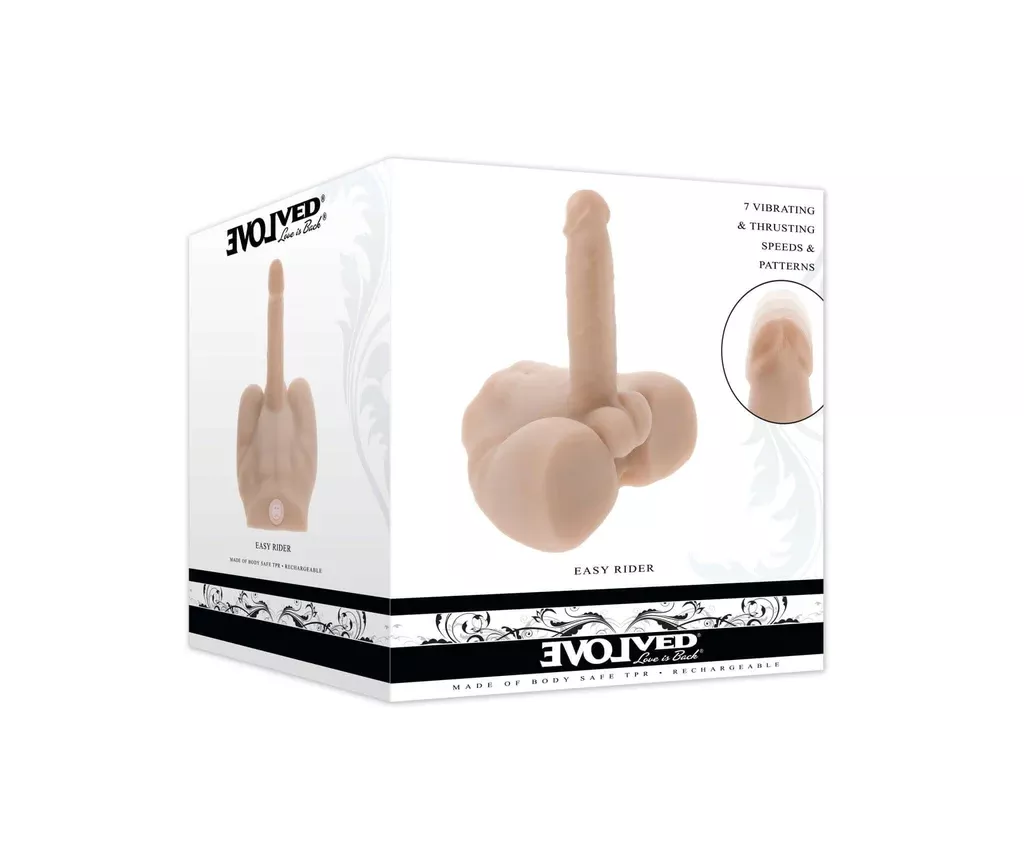 Easy Rider Thrusting Rechargeable Vibrator - Vanilla