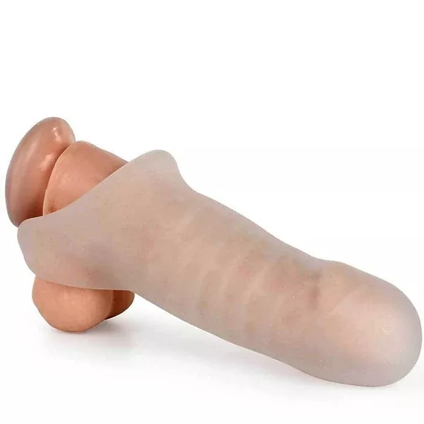Extra Thick 7 Inch Girth Enhancing Penis Extension Sleeve Cock Sheath