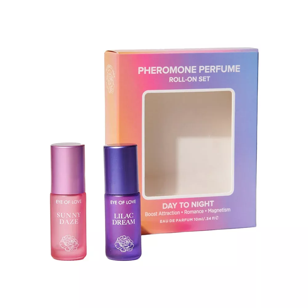 Eye of Love Bloom Pheromone Roll-On Set | Sunny Daze & Lilac Dream | Red Garter
