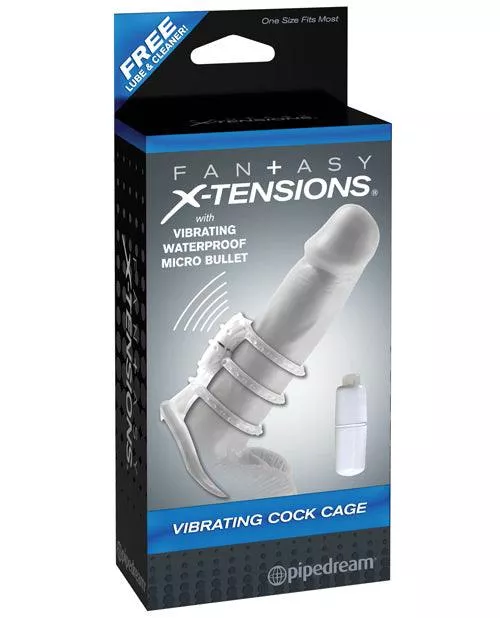 Fantasy X-tensions Vibrating Cock Cage - Clear
