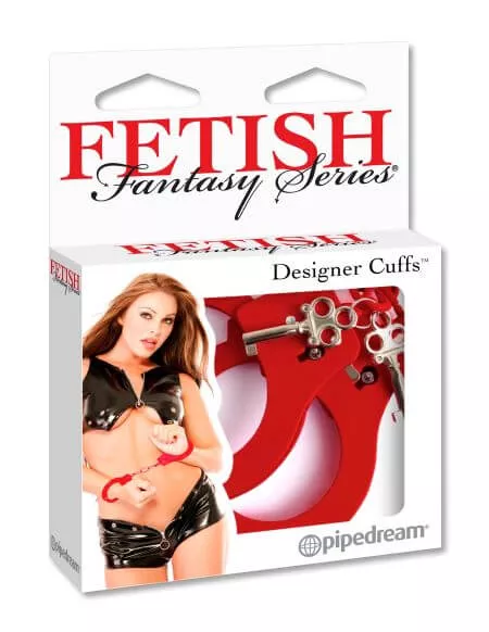 Fetish Fantasy Series Designer Red Metal Handcuffs