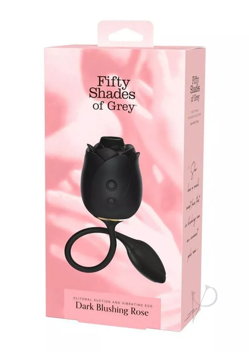 Fifty Shades of Grey Dark Blushing Rose Clitoral Stimulator - Black