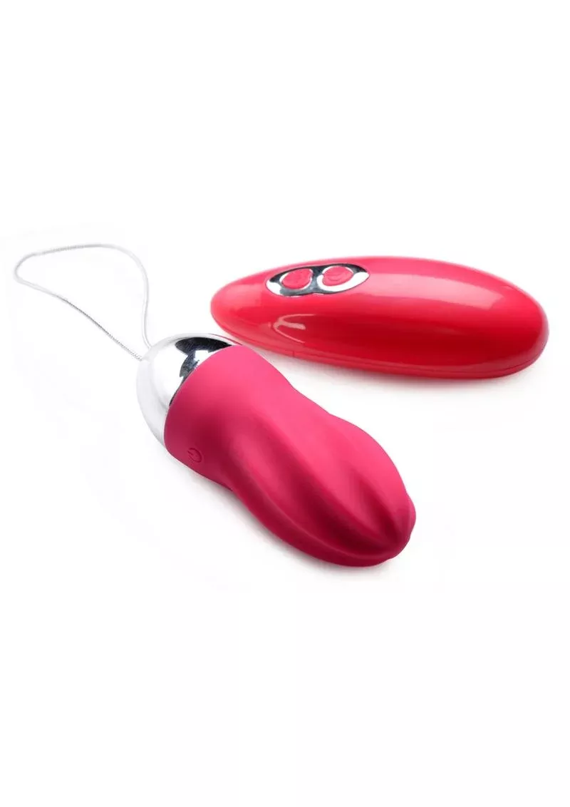 Frisky Raspberry Twirl 36x Swirled Silicone Rechargeable Vibrating Remote Control Egg