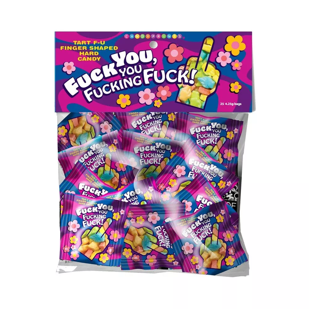 Fuck You You Fucking Fuck 25-Pack Middle Finger Candy | Party Favor | Red Garter